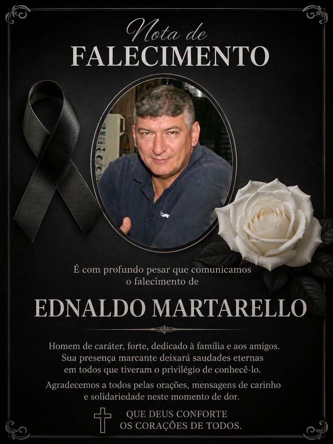 Morre Ednaldo Martarello, ex-policial militar e ex-servidor do SAMU, aos 52 anos