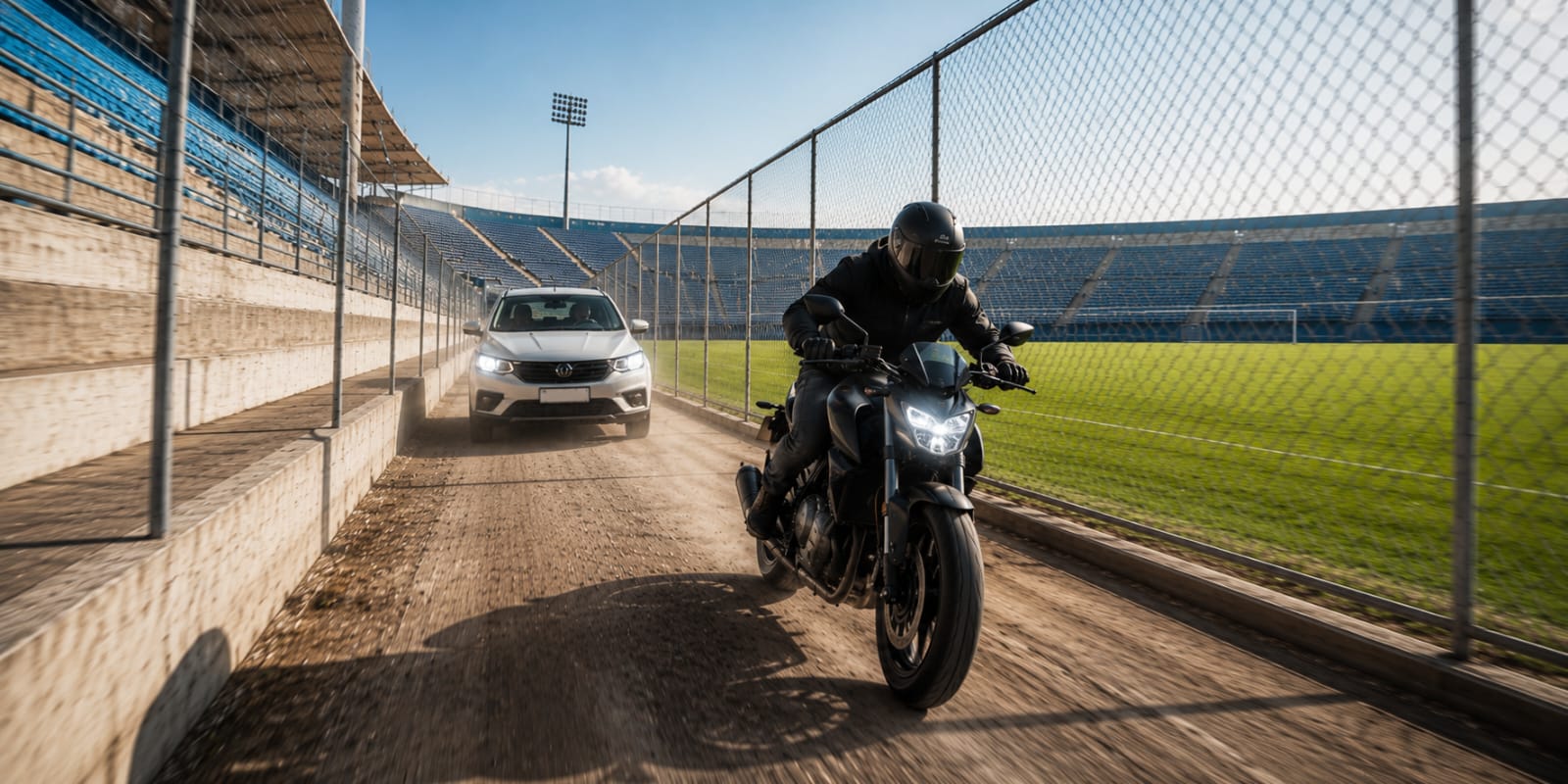 Perseguição entre carro e motocicleta assusta moradores no Parque da Imprensa