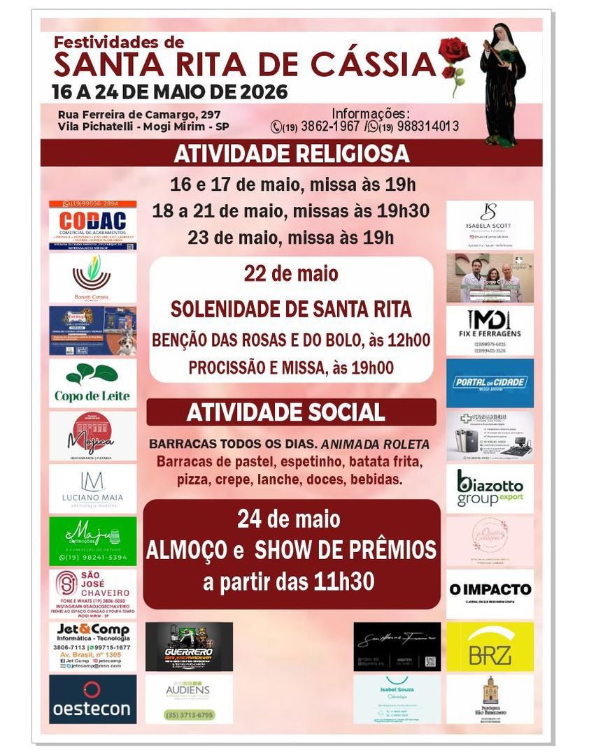 ​Festividades de Santa Rita de Cássia movimentam o Aterrado